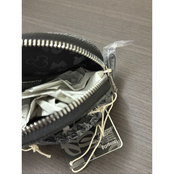 Loungefly Disney Mickey Mouse Gray Denim Coin Purse Wallet - Picture 3 of 4